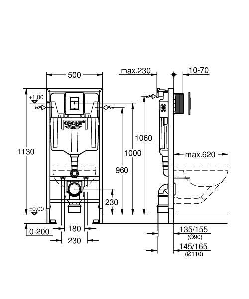 Zestaw podtynkowy WC Grohe Serel Rimless 39583000 - 4