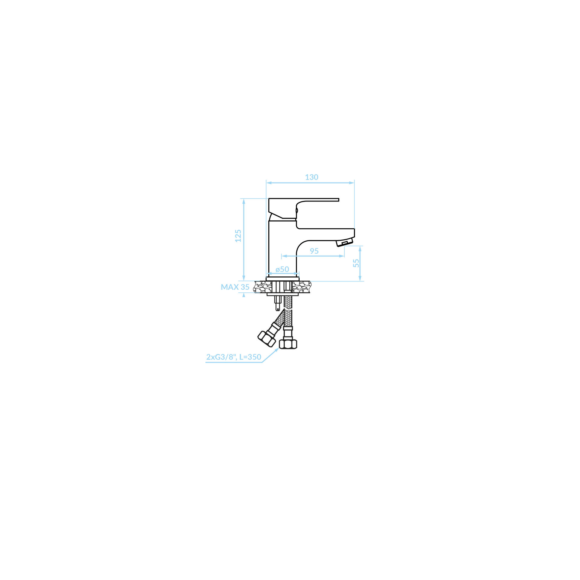 Bateria umywalkowa Kuchinox Pana chrom - 2