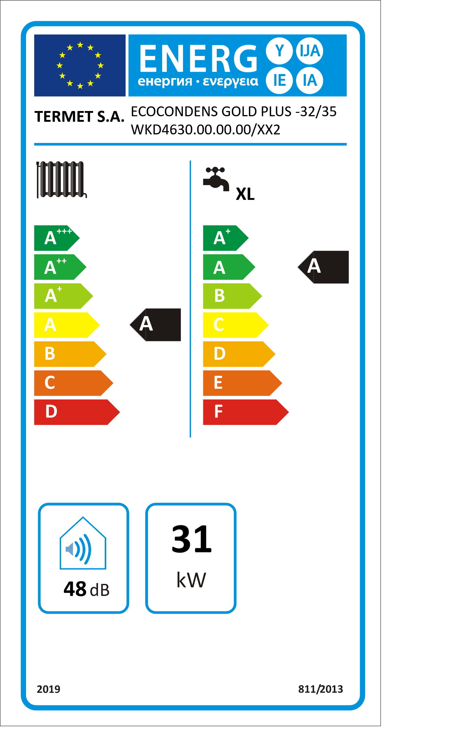 Kocioł gazowy kondensacyjny Termet Ecocondens Gold plus 35, 2-funkcyjny (WKD4631000000) - 2