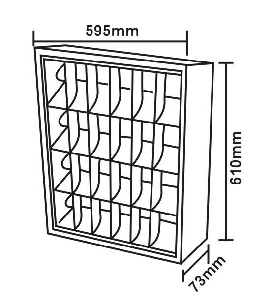 Oprawa rastrowa 4xT8 LED 60x60cm IP20 natynkowa - 2