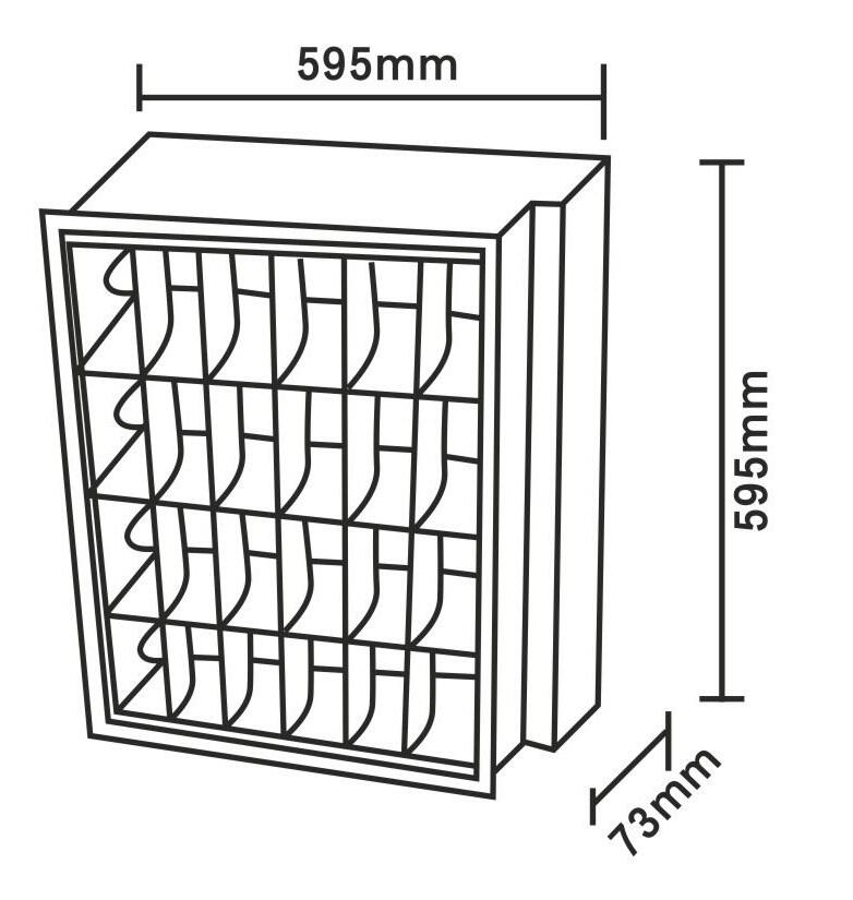 Oprawa rastrowa 4xT8 LED 60x60cm IP20 wpuszczana - 2