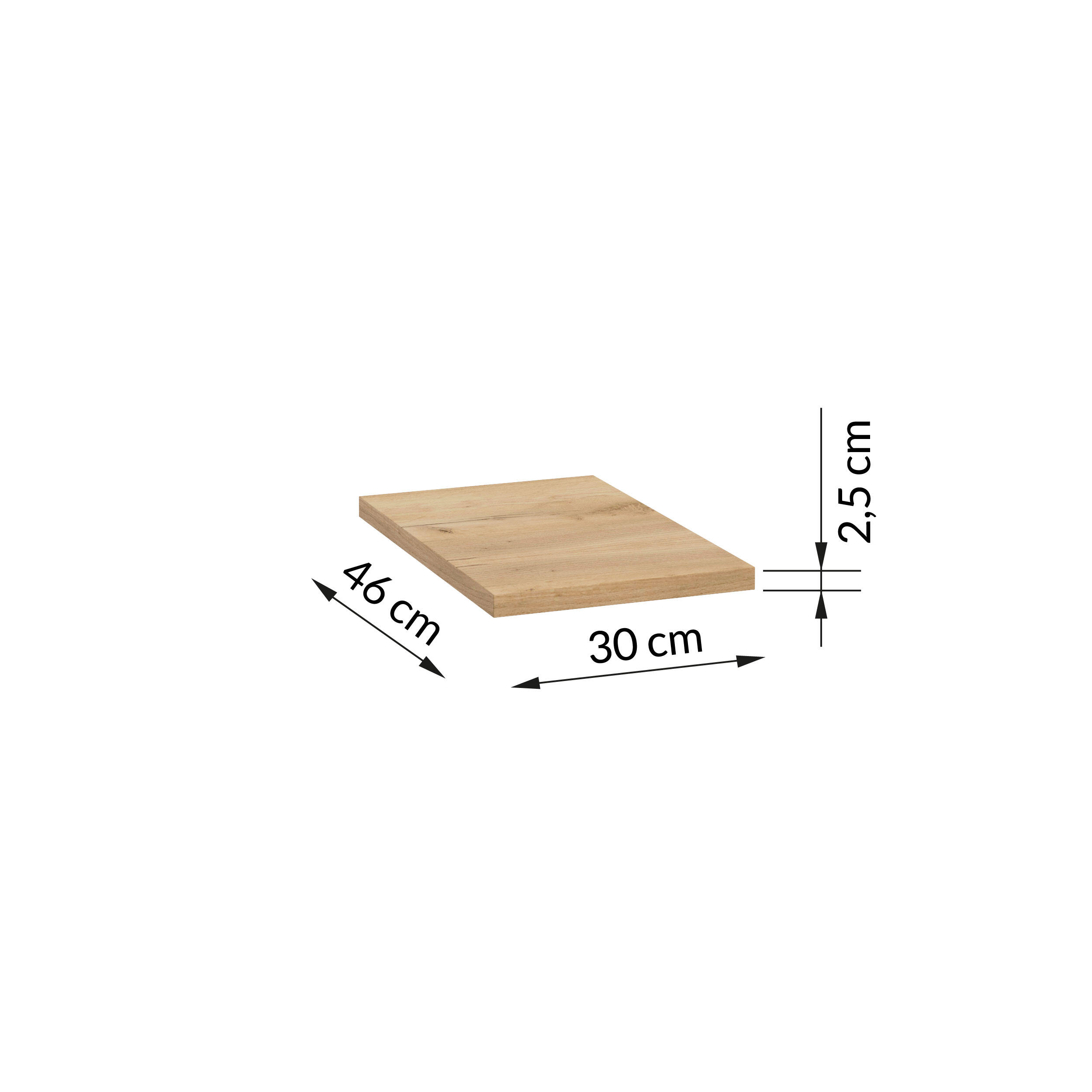 Blat Uni 30 cm dąb złoty - 2