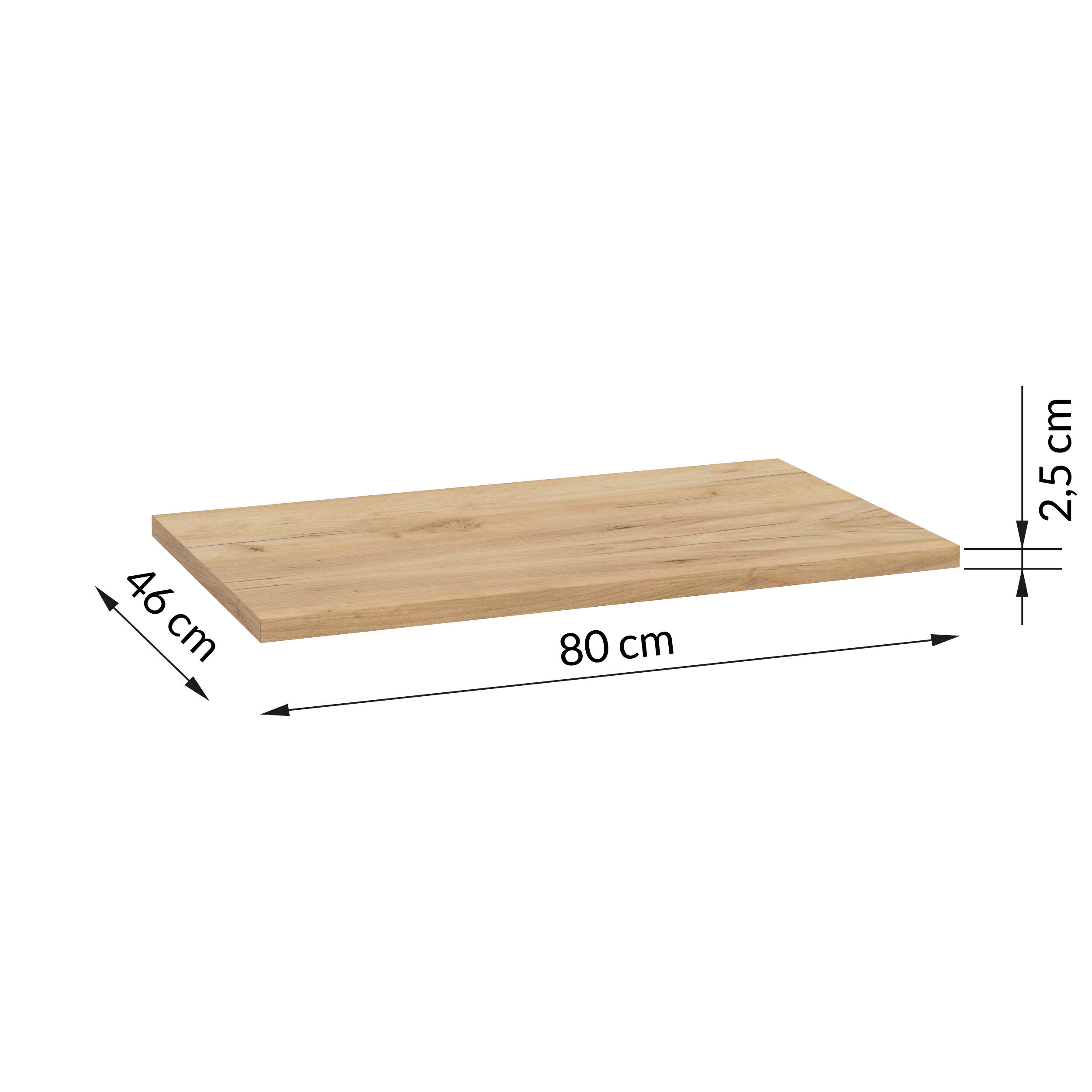 Blat Uni 80 cm dąb złoty - 2