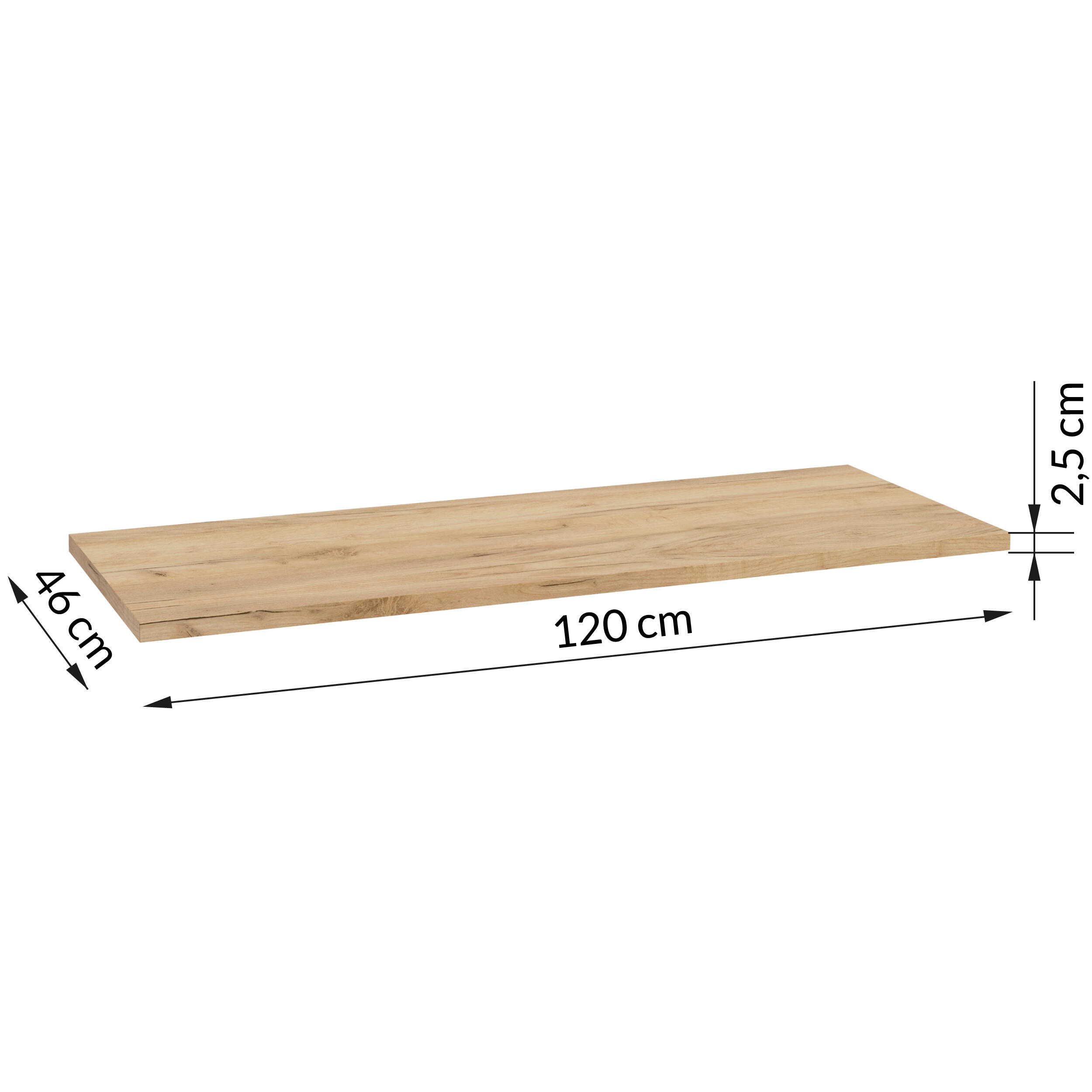 Blat Uni 120 cm dąb złoty - 2