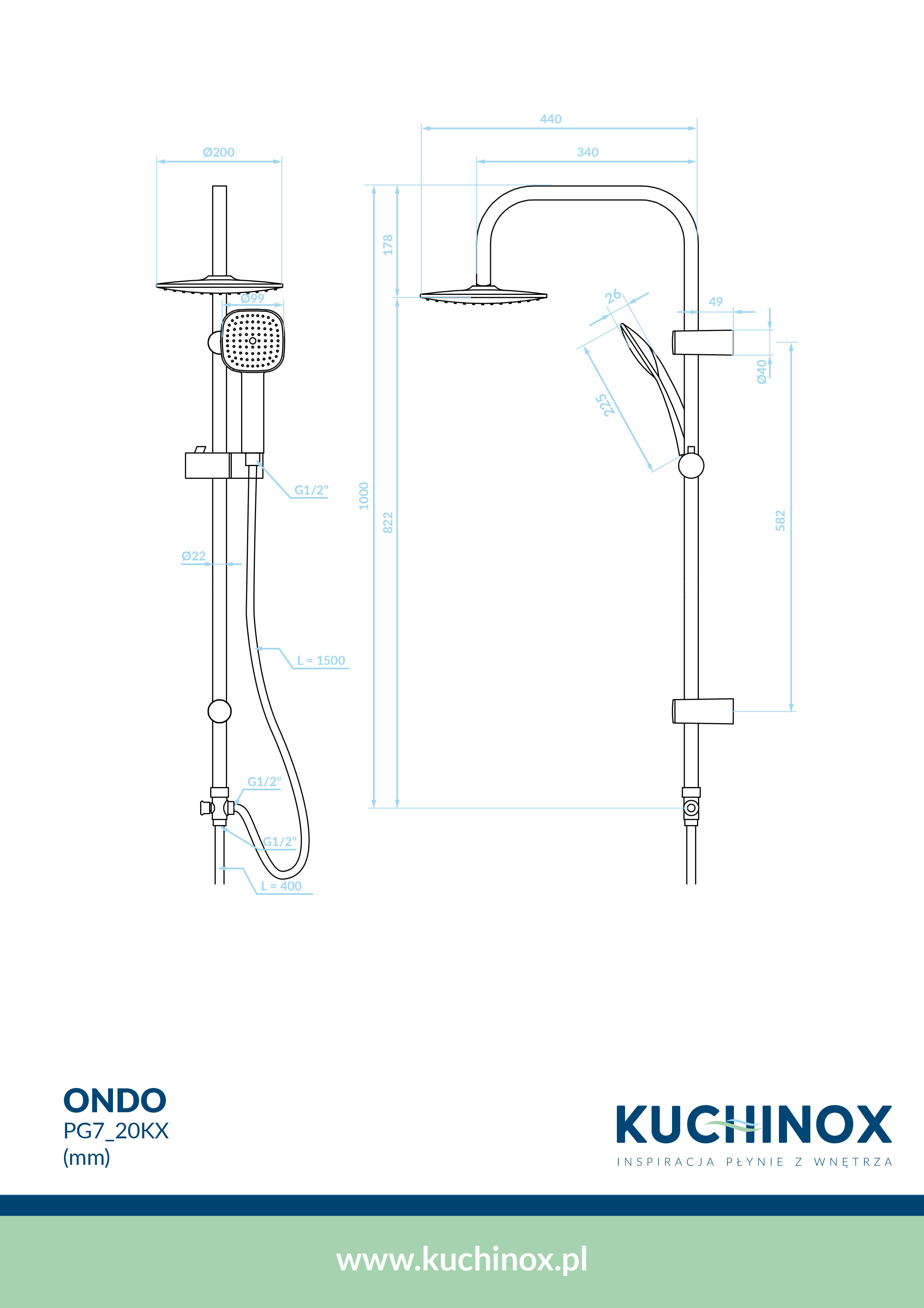 Kolumna prysznicowa Kuchinox Ondo chrom - 2