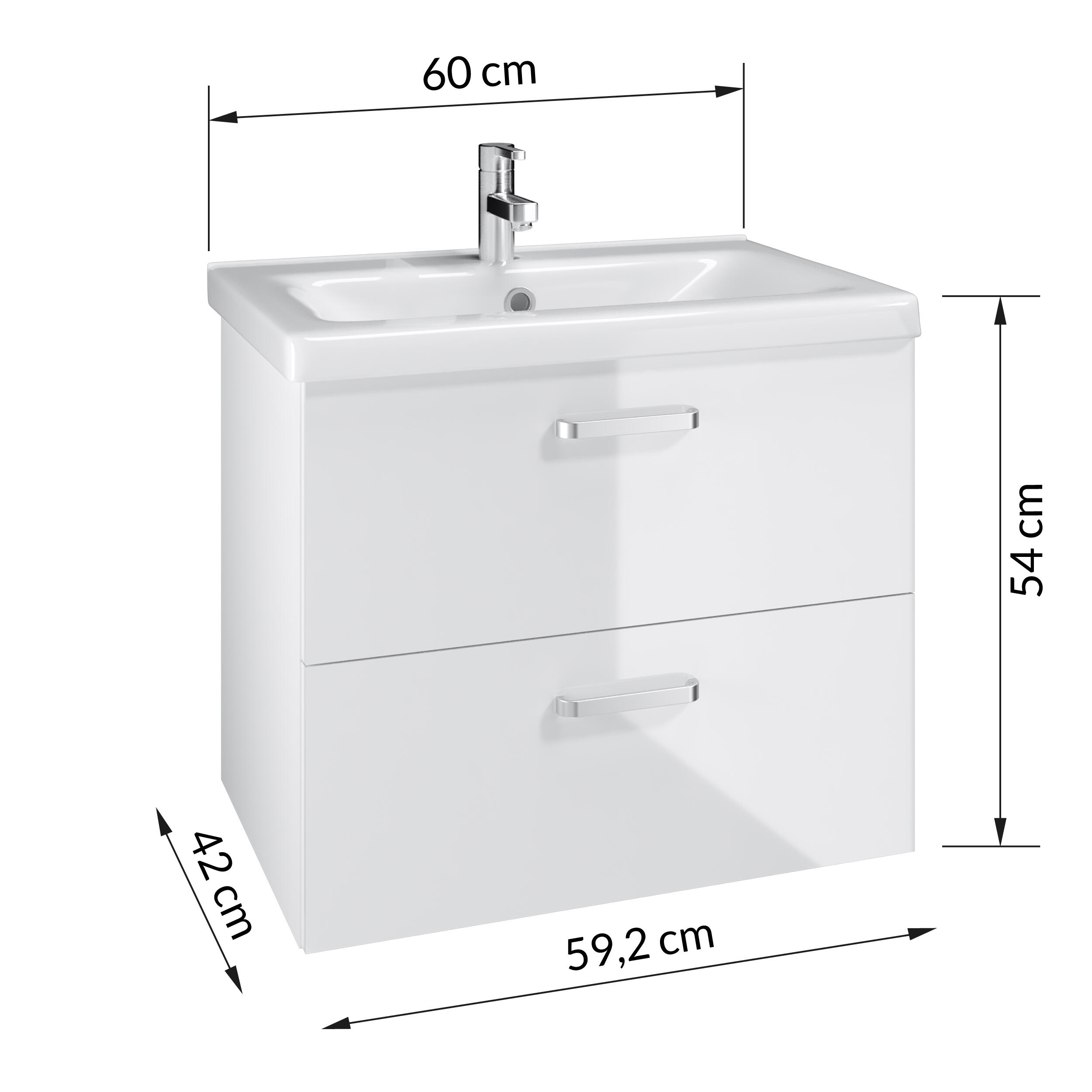 Zestaw szafka z umywalką Luki New 60 cm biała - 3