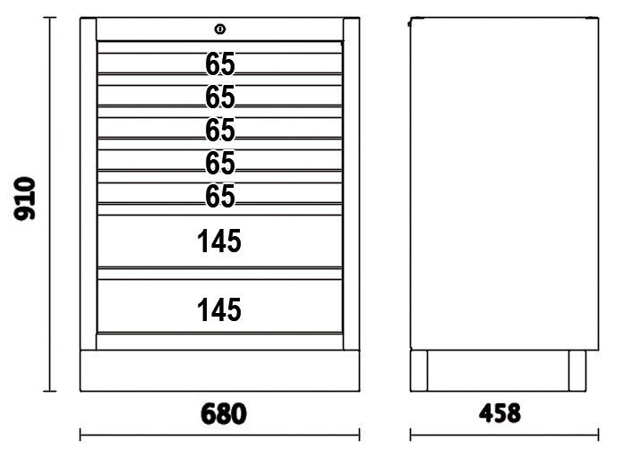 Moduł stały z 7 szufladami 4500/C45/M7 Beta - 4
