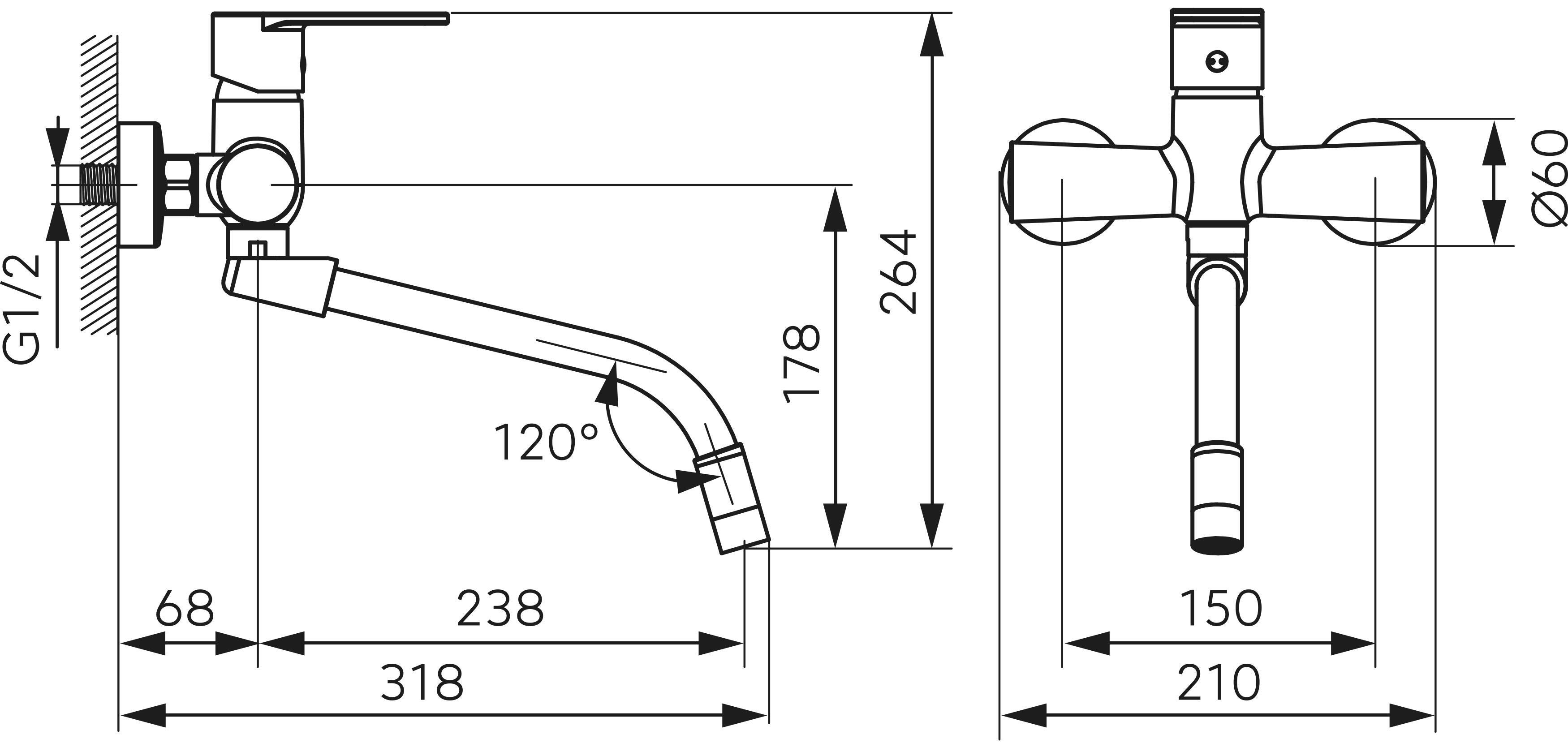Bateria kuchenna ścienna Ferro Cordoba chrom - 2