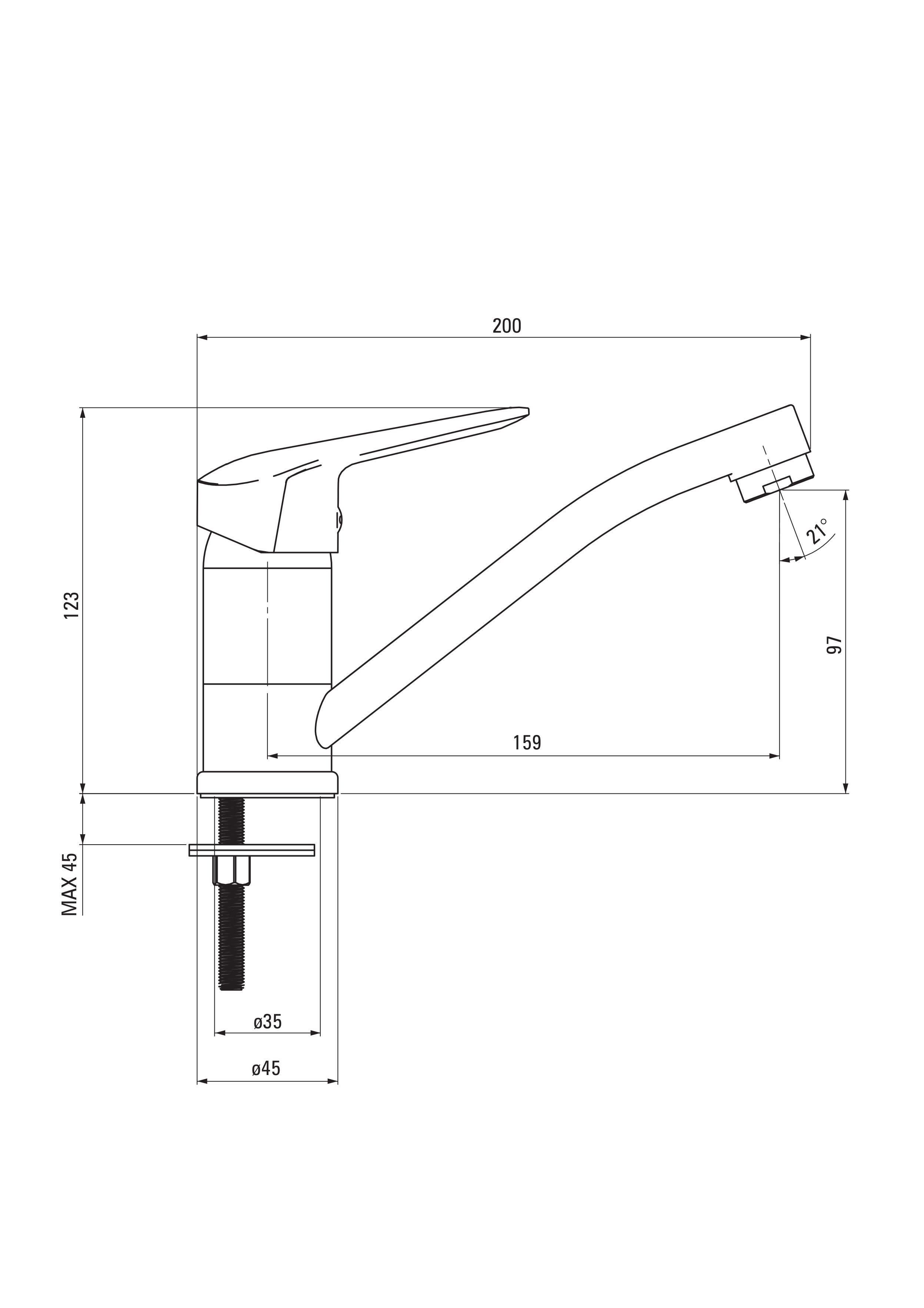 Bateria umywalkowa obrotowa Deante Boro chrom - 2