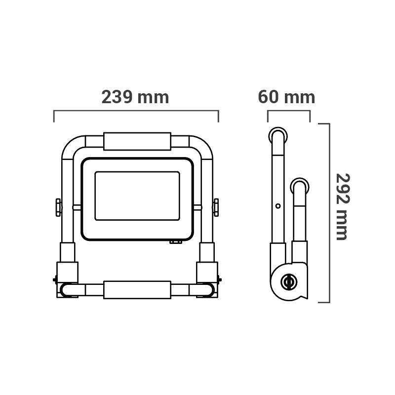 Naświetlacz LED przenośny 30W 2550lm 6500K 1,5m kabel IP65 - 3
