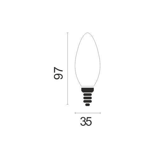 Żarówka LED E27 filament świeca 4W 470lm 4000K - 4