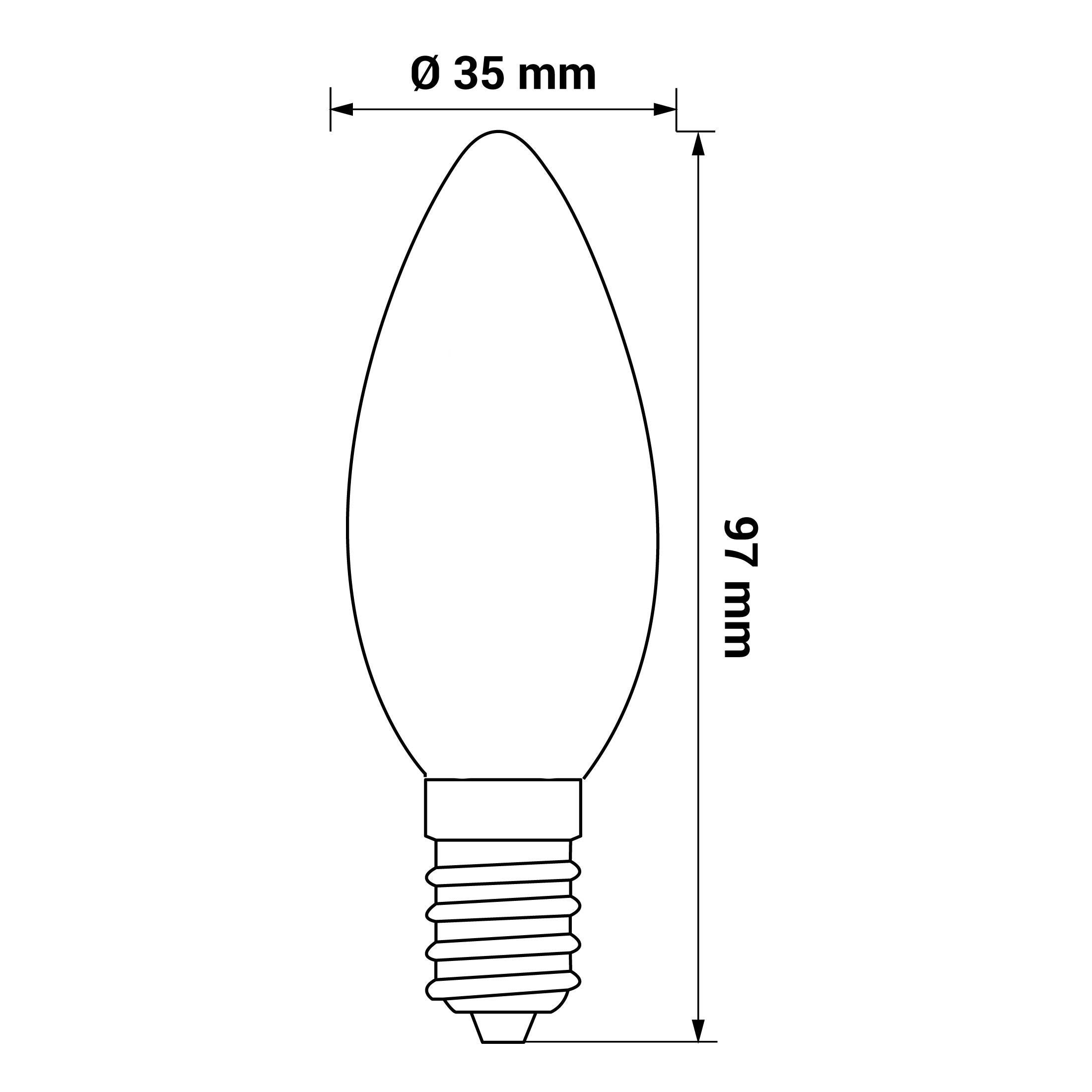Żarówka LED E14 świeca filament C35 6W 750lm 2700K mleczny - 4