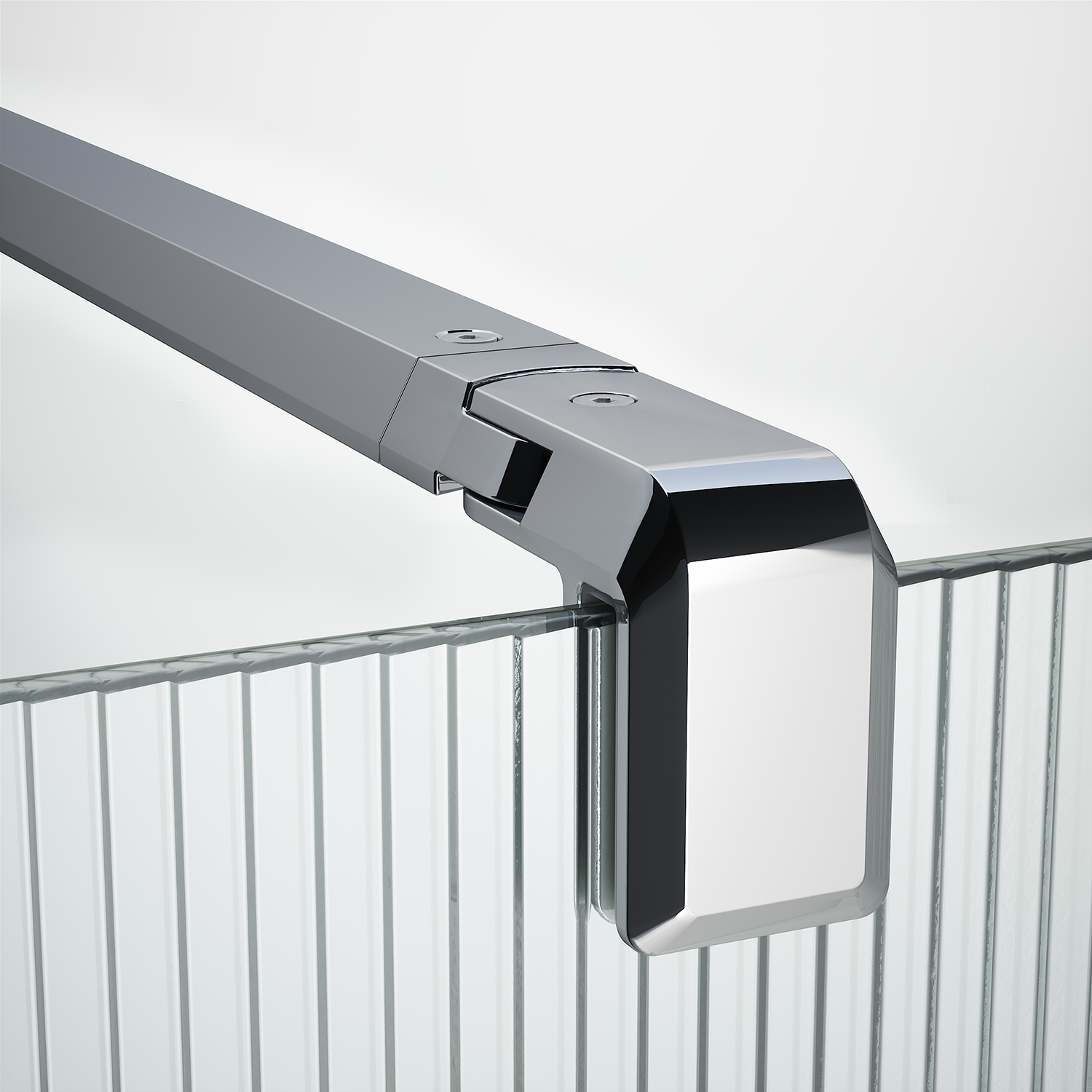 Paroi de douche à l'italienne verre rainuré, l.120 cm, Ep.8 mm chromé Neo - 4