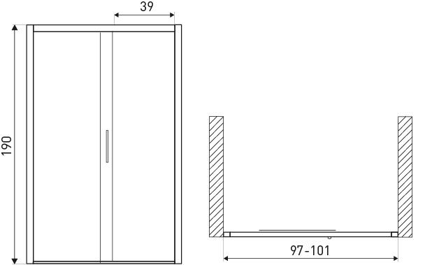Drzwi przesuwne Kerra Silves 100 cm BS100DR1 - 2
