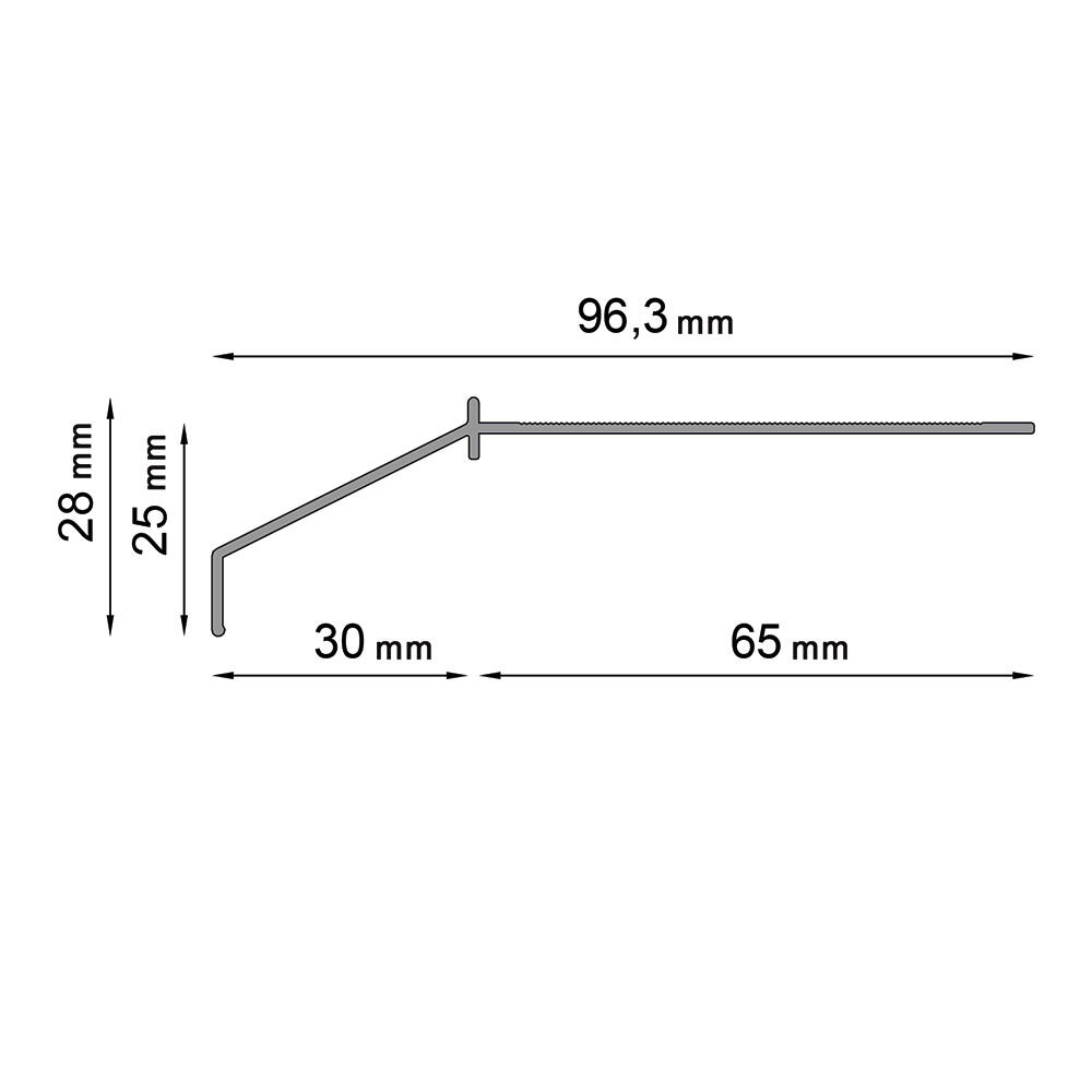 Profil okapowy Renoplast K100 grafit 200 cm - 2