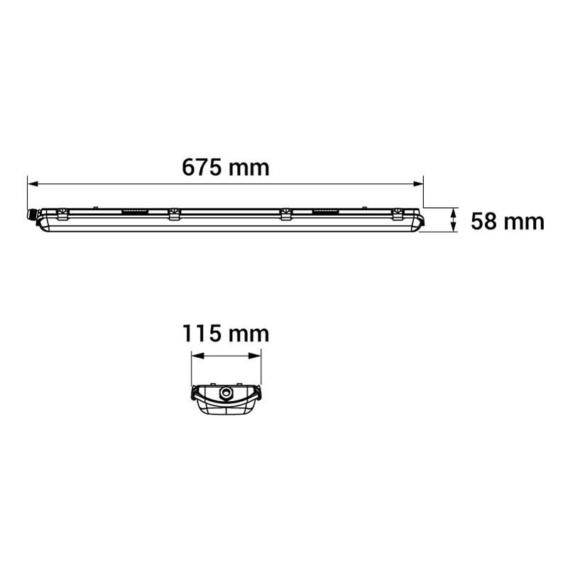 Oprawa do tub LED 2xT8 60cm IP54 - 3