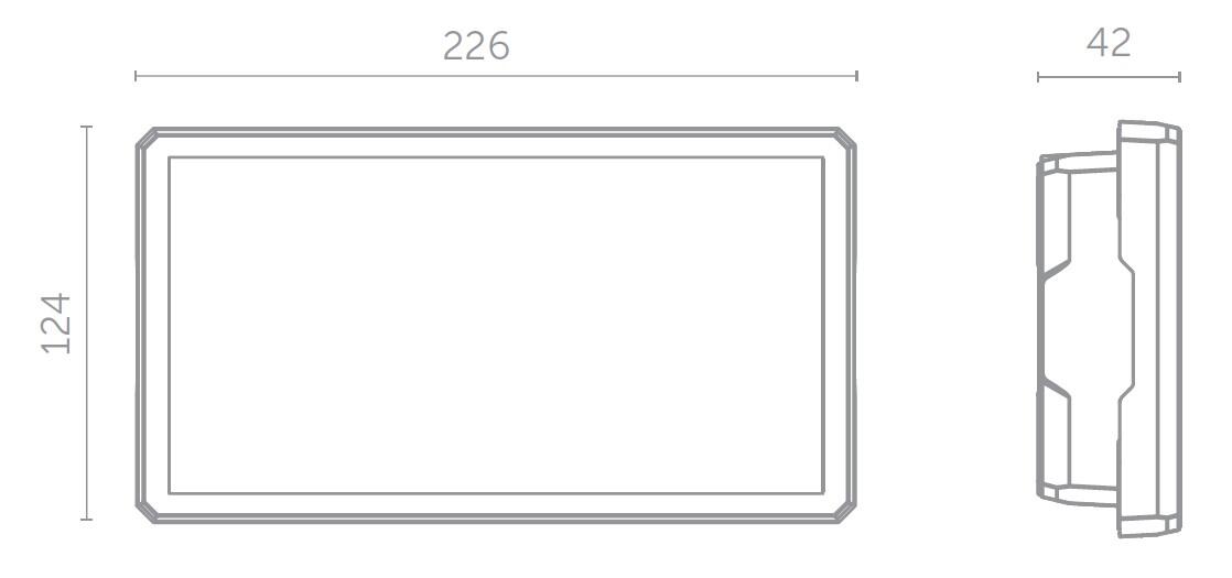 Oprawa awaryjna EXIT S LED IP65 1W 1h dwuzadaniowa natynktowa przycisk testu biała AWEX - 2