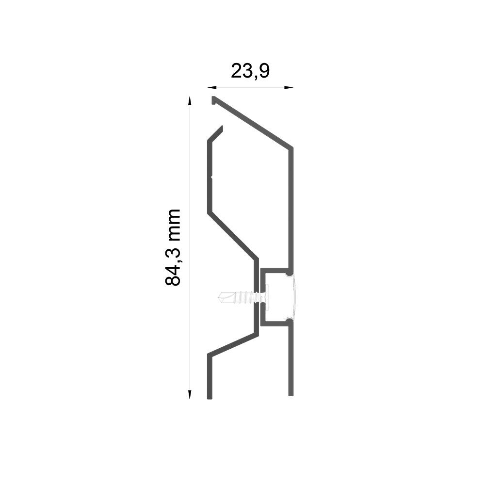 Profil cokołowy Renoplast  C1/C2 200 cm zestaw grafit - 2
