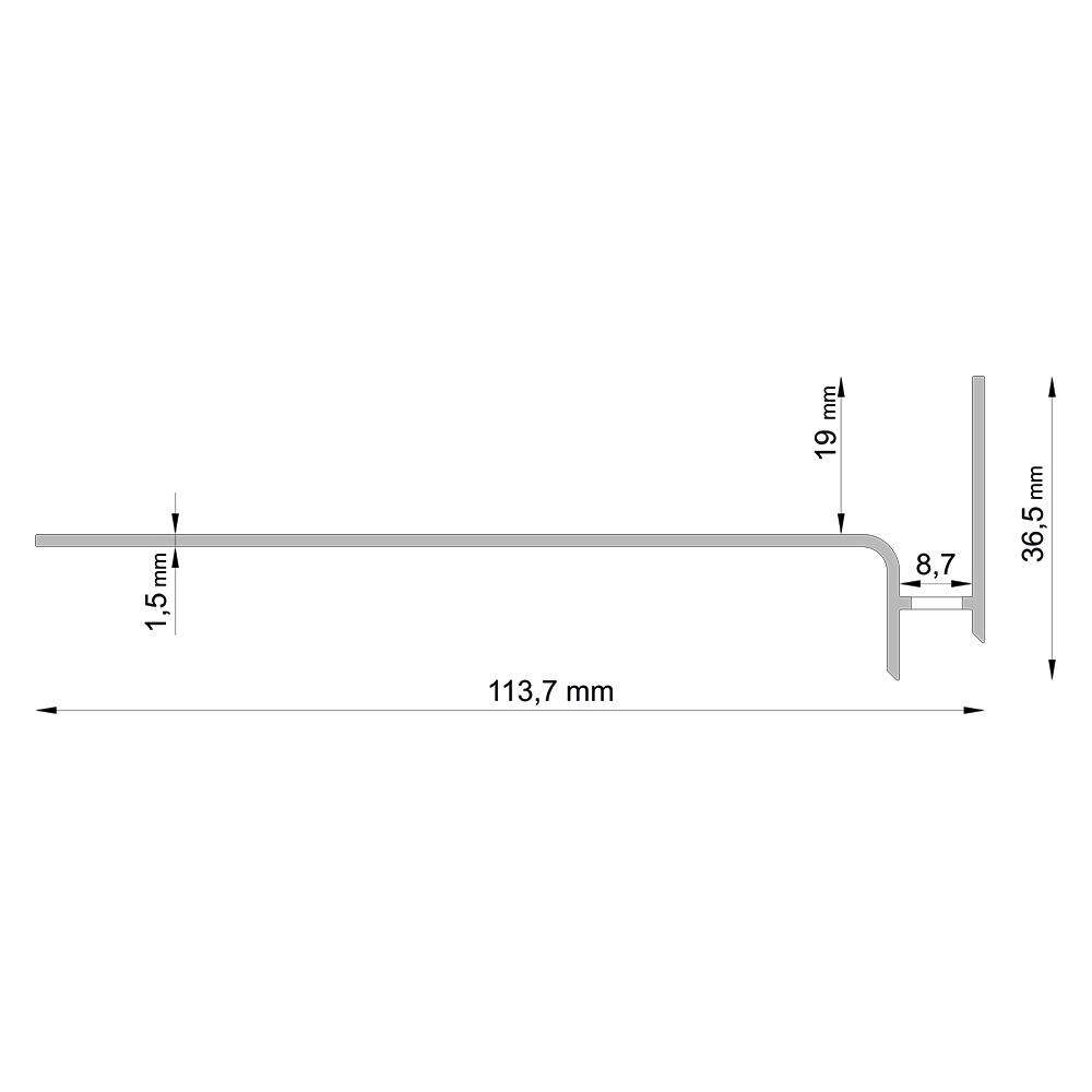 Profil schodowy prosty Renoplast SW 200 cm grafit - 2