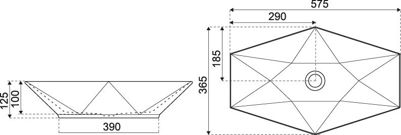 Umywalka nablatowa Kerra KR-570 BLM - 2