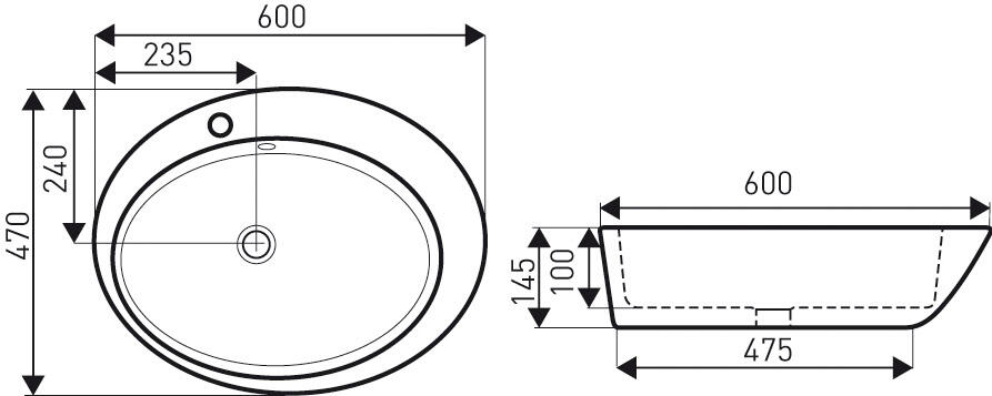 Umywalka nablatowa Kerra KR-726 - 3