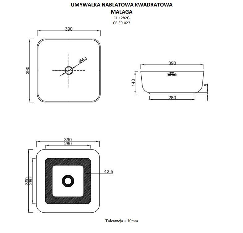 Umywalka nablatowa Invena Malaga 39 cm CE-39-027-C - 2