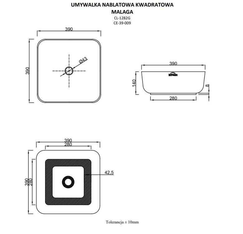 Umywalka nablatowa Invena Malaga 39 cm CE-39-009-C - 2