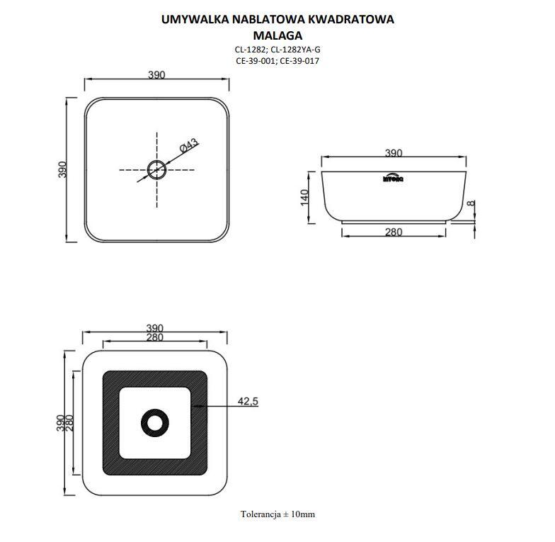 Umywalka nablatowa Invena Malaga 39 cm CE-39-001-C - 2