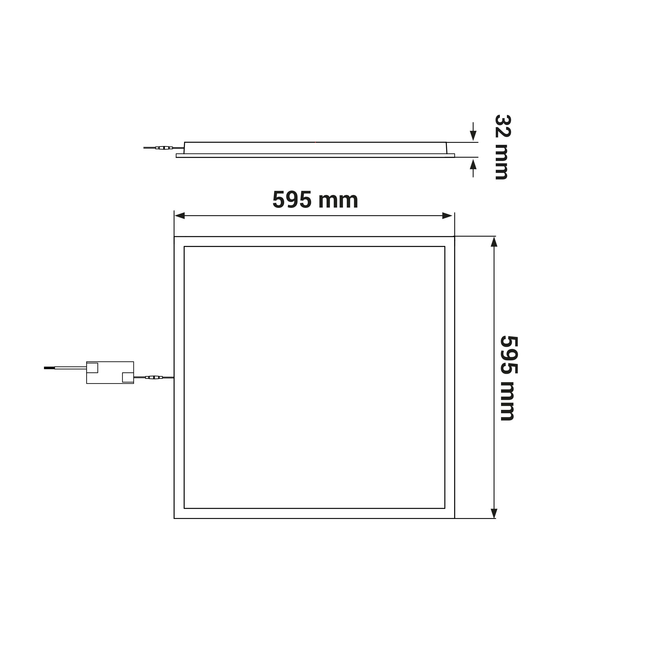 Panel LED podtynkowy 60x60cm 60W strumień użyteczny 6600lm 4000K IP20 - 4