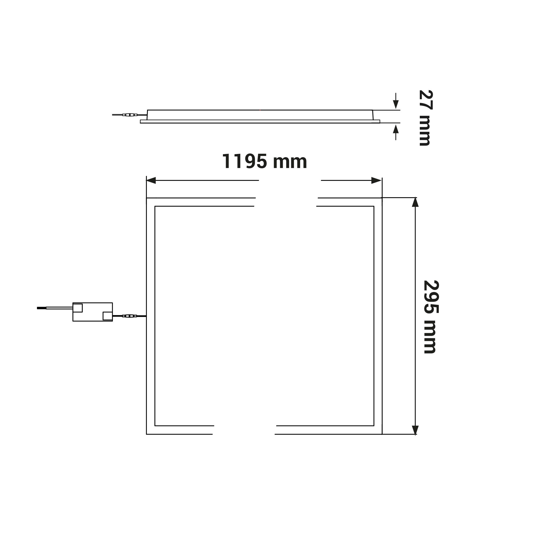Panel LED podtynkowy 30x120cm 36W strumień użyteczny 4000lm 4000K IP20 - 3