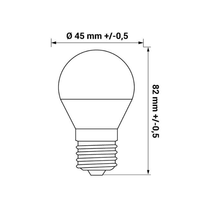 Żarówka LED E27 4,9W 470lm kulka chlodno biała LP - 2