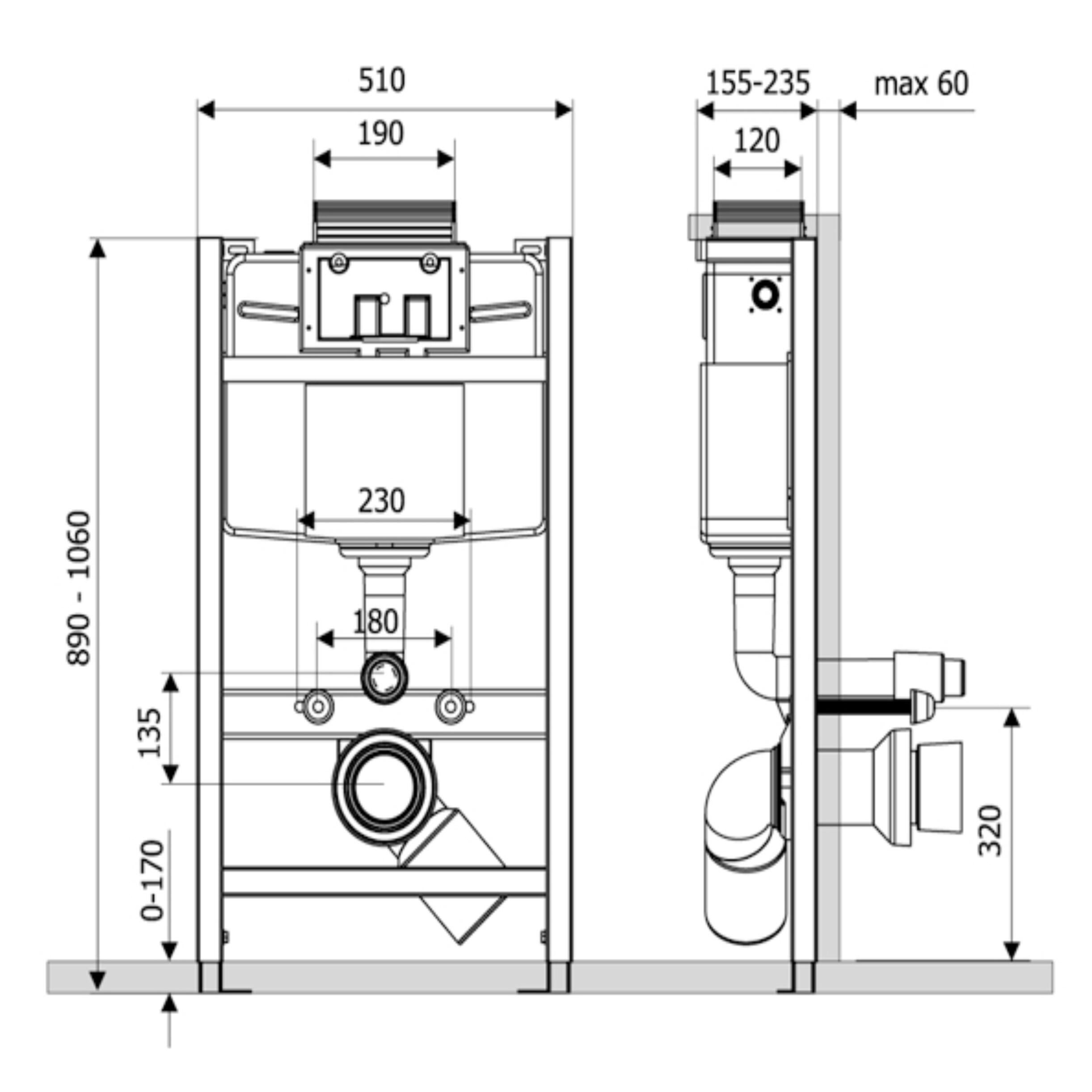 Stelaż WC podtynkowy Ravak Smart Special niski  - 2