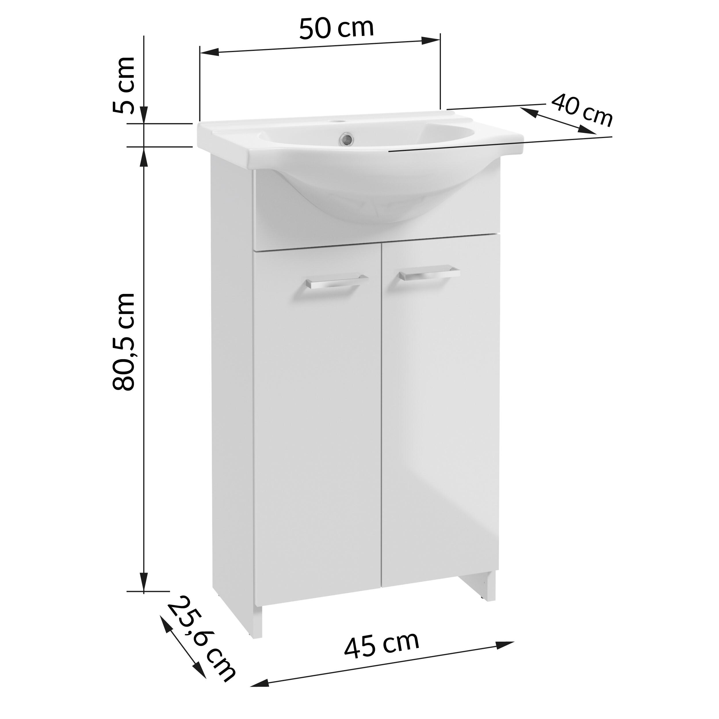 Zestaw szafka z umywalką Soft 50 cm biały - 3