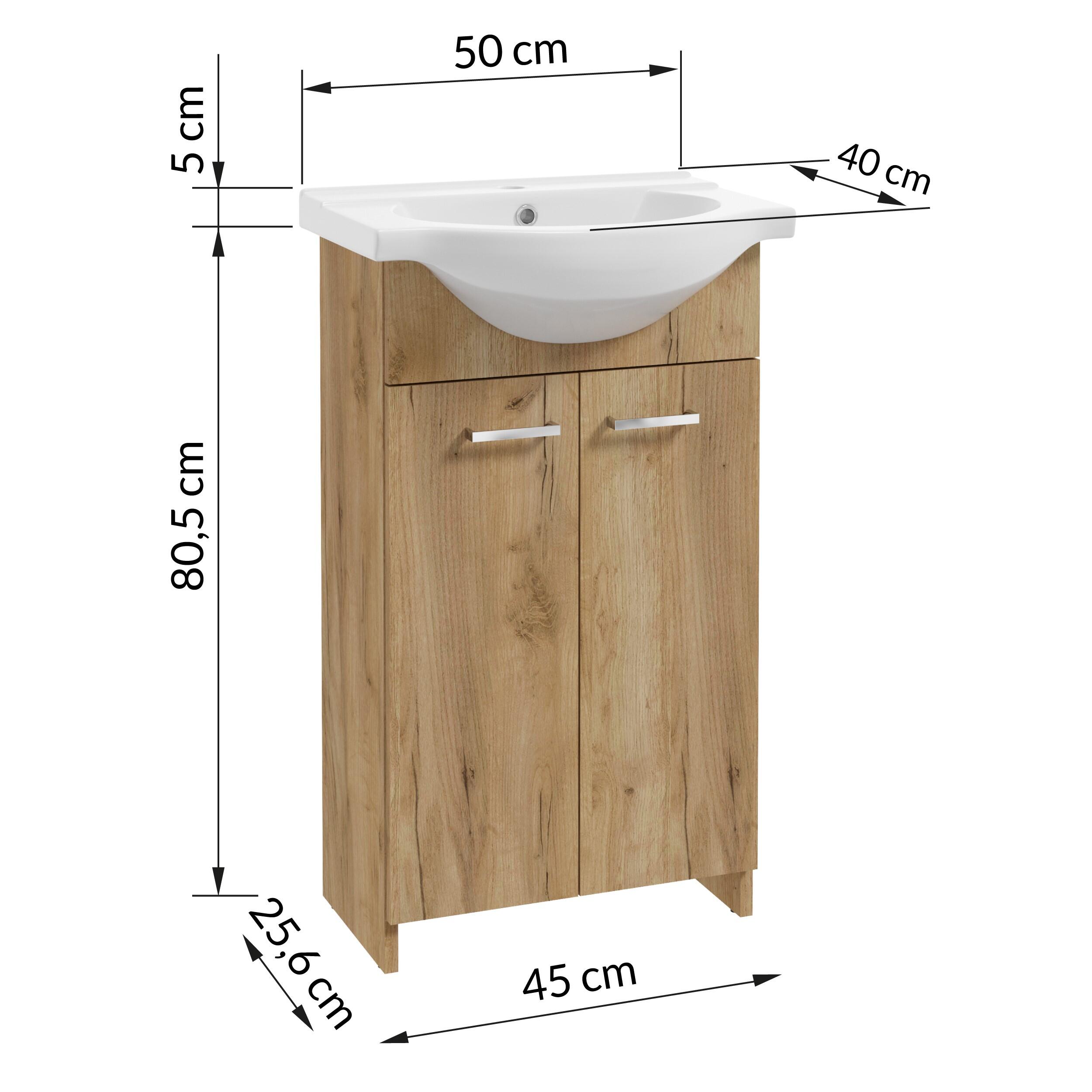 Zestaw szafka z umywalką Soft 50 cm dąb - 3