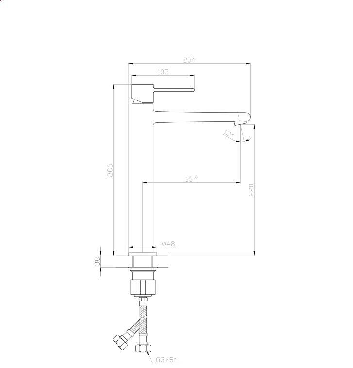 Bateria umywalkowa wysoka Invena Glamour BU-02-W04-V - 2