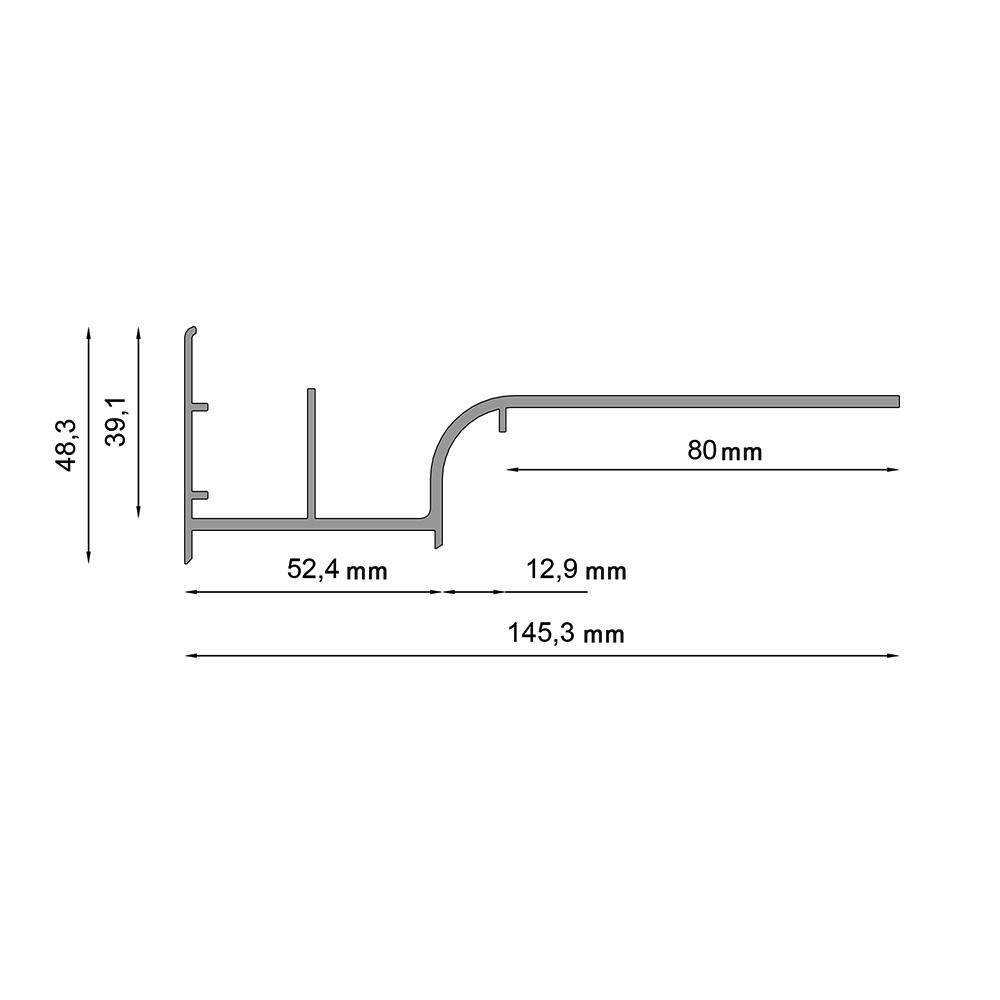 Profil okapowy prosty Renoplast W20 200cm brąz - 2