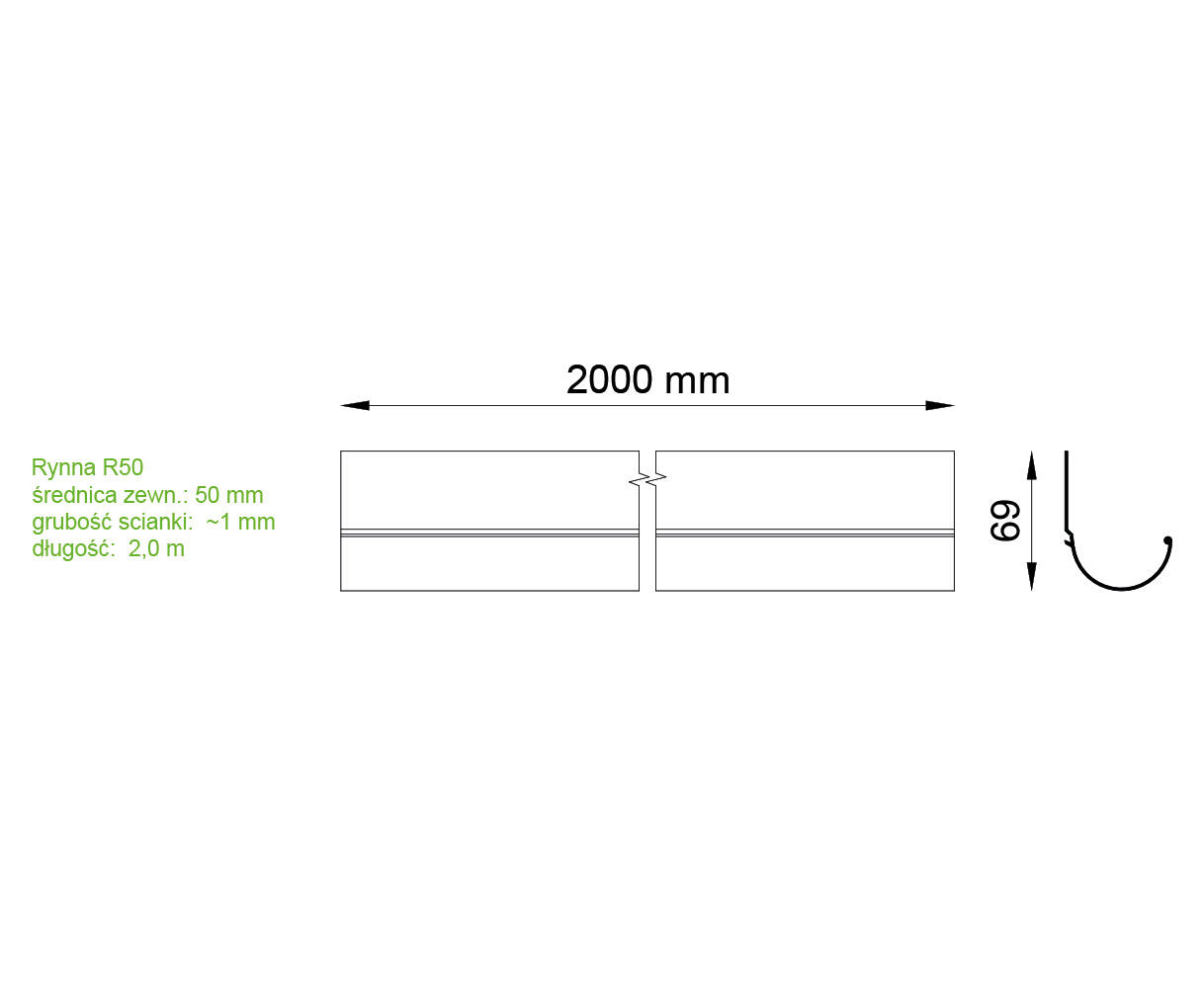 R50 Renoplast Zakończenia rynny P+L grafit - 2