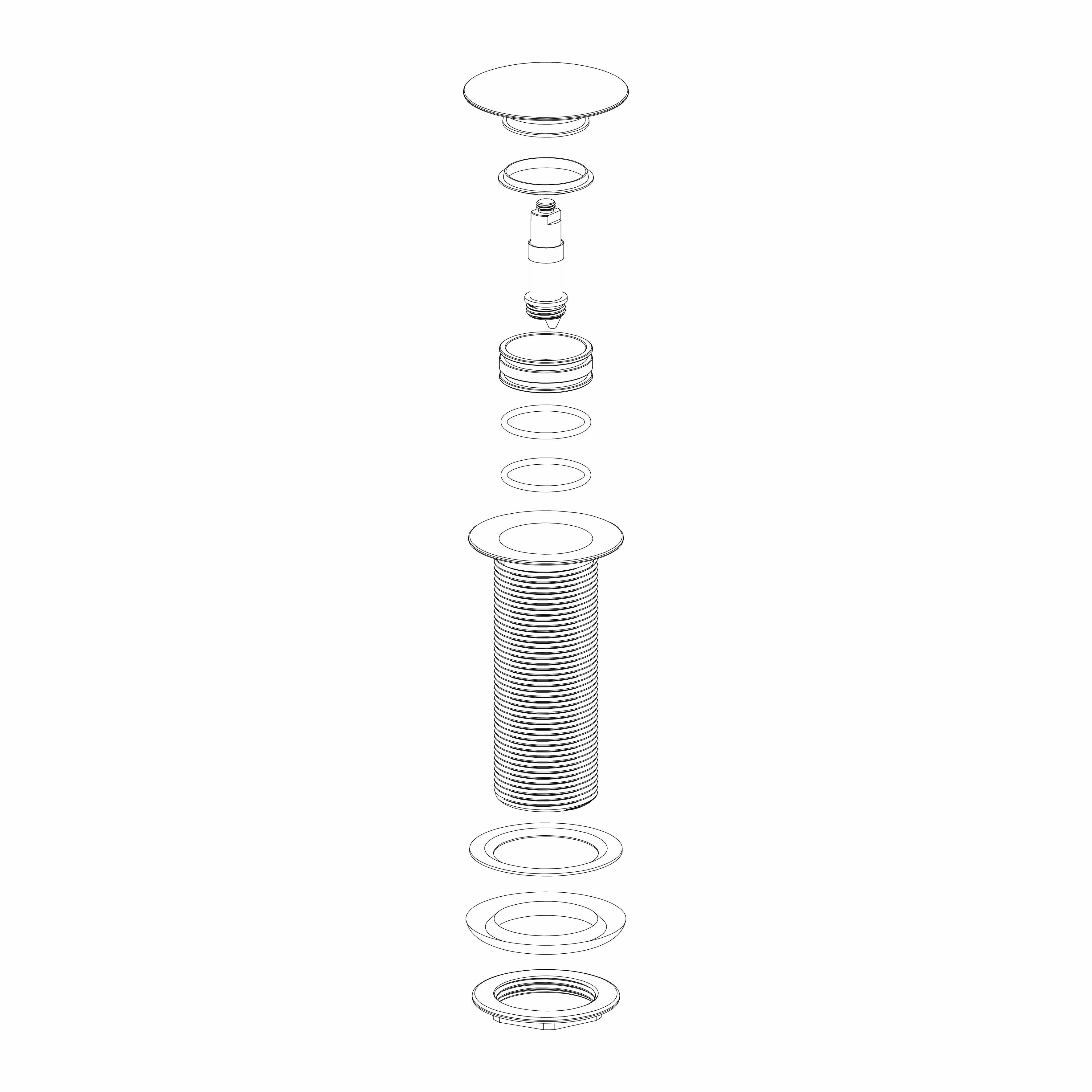 Korek klik-klak umywalkowy dł. 110 mm, chrom - 4