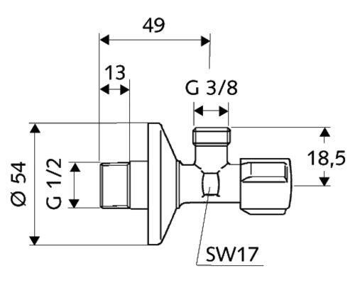 Zawór kątowy Schell Comfort 1/2x3/8