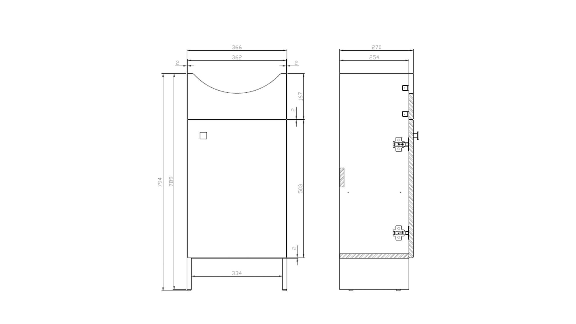 Szafka z umywalką Cersanit Basic 40 cm  - 2