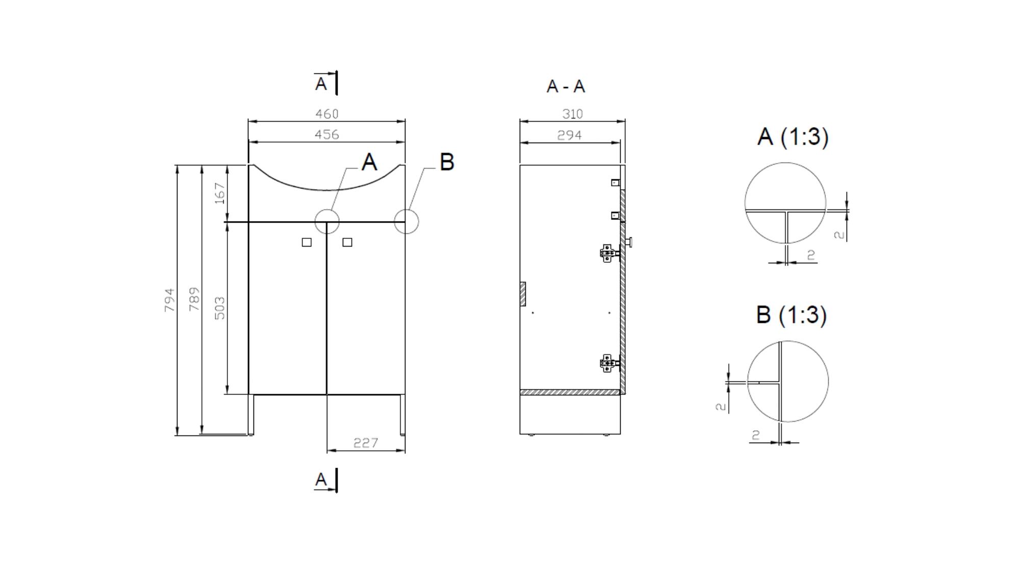 Szafka z umywalką Cersanit Basic 50 cm - 2