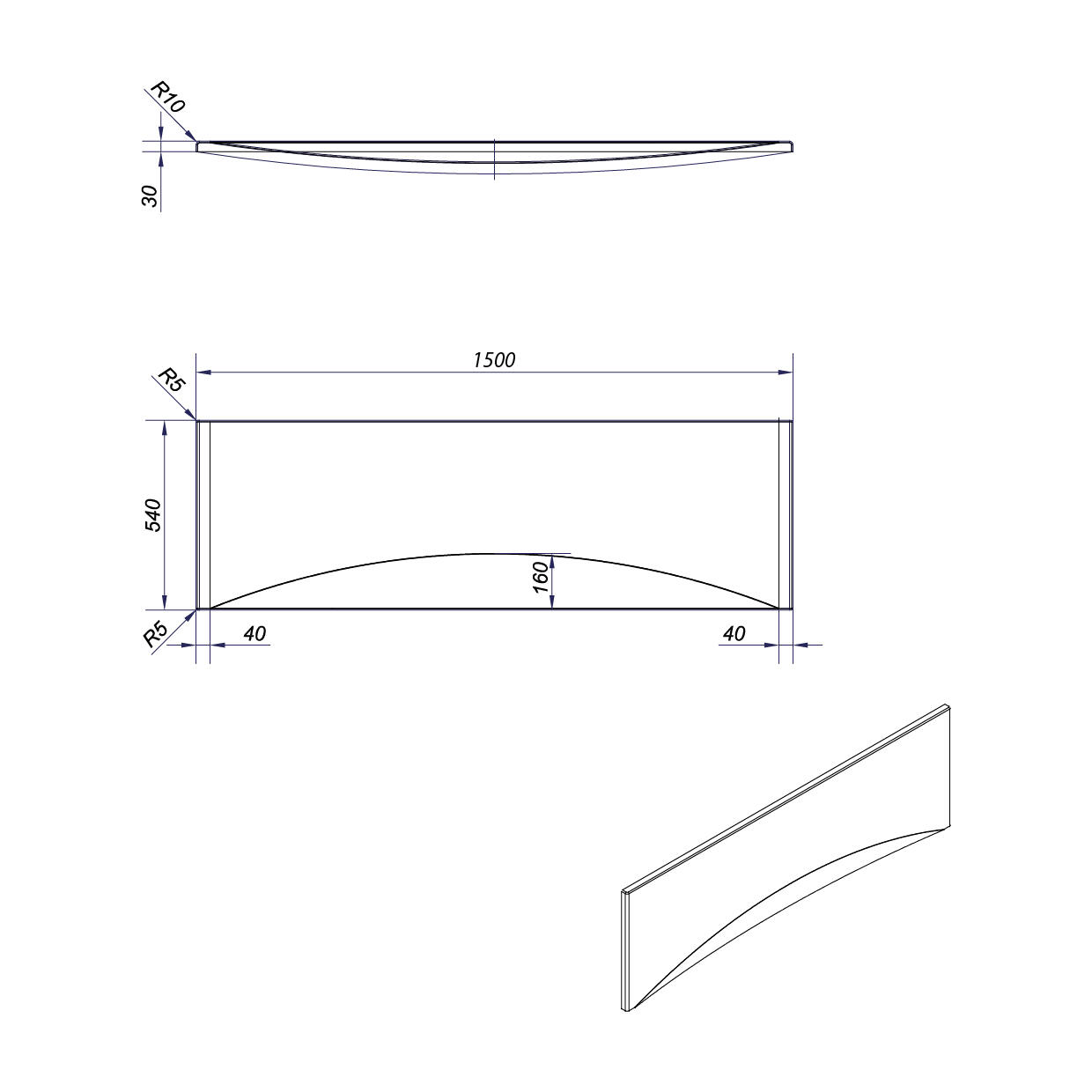 Obudowa do wanny Mito Red 150 cm front - 2