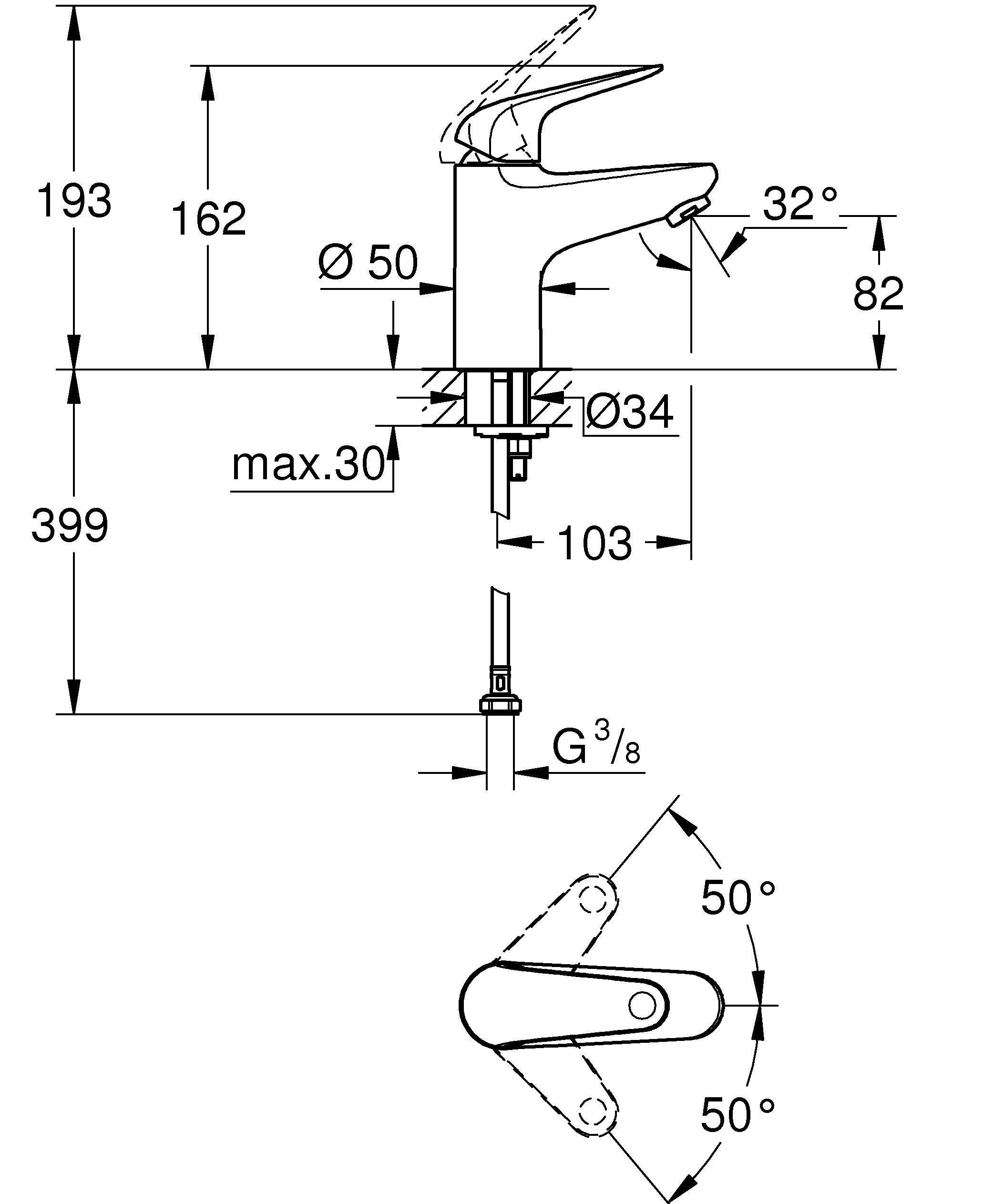 Bateria umywalkowa Grohe Swift chrom - 4