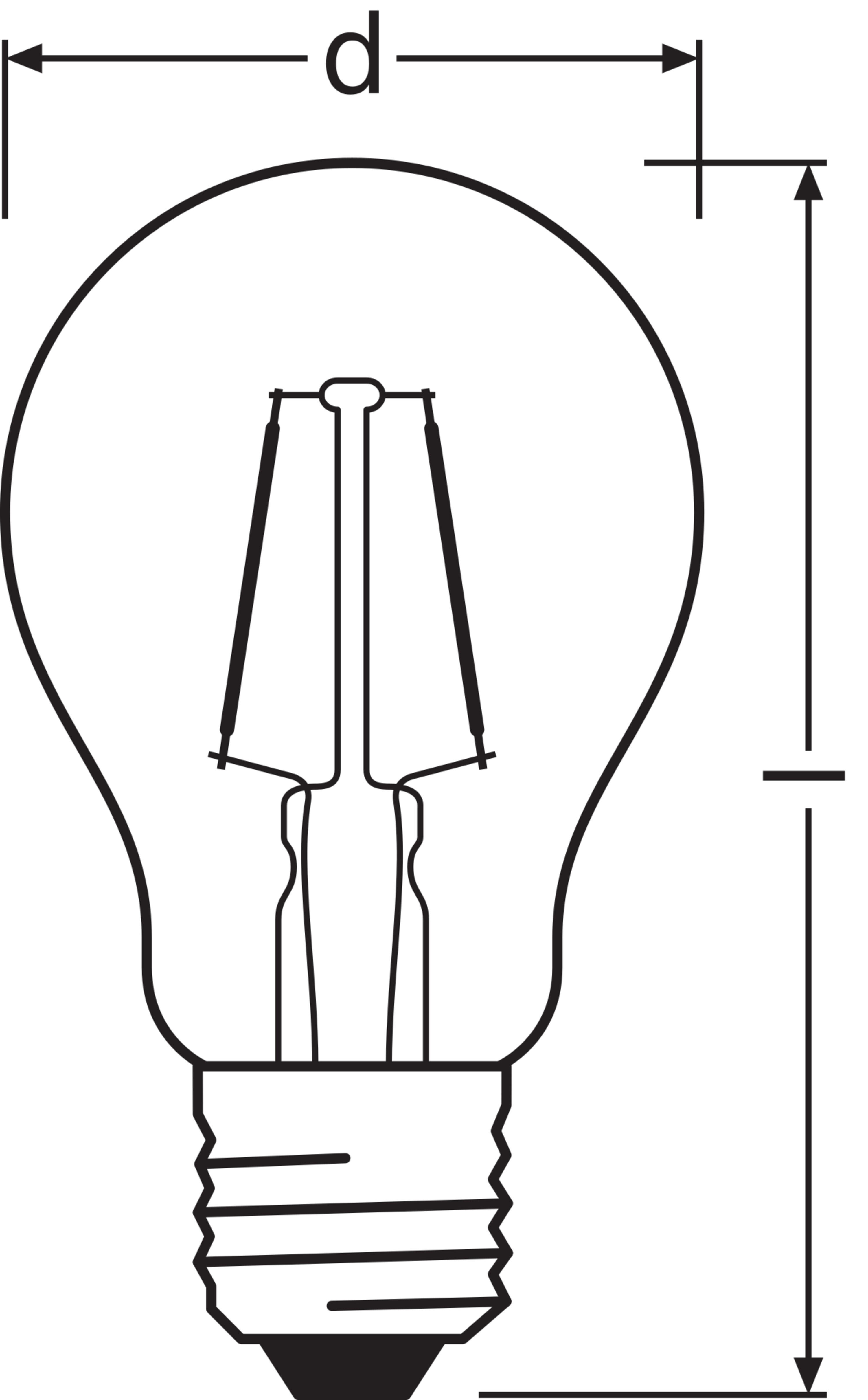 Żarówka LED typu filament E27, standardowa bańka, 1,5W, 136Lm, 2700K, OSRAM - 2