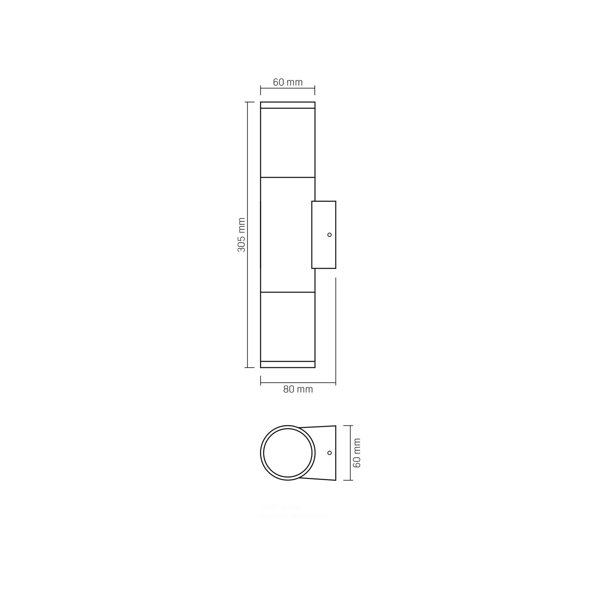 Kinkiet AR092B 2xGU10 IP54, biały/czarny - 6