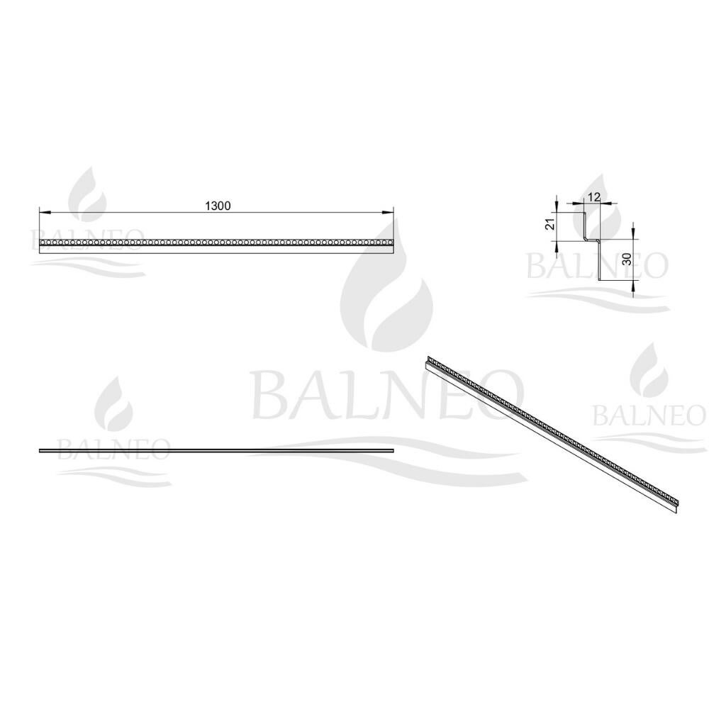 Listwa spadkowa podłogowa czołowa 130 CM miedziana - 4