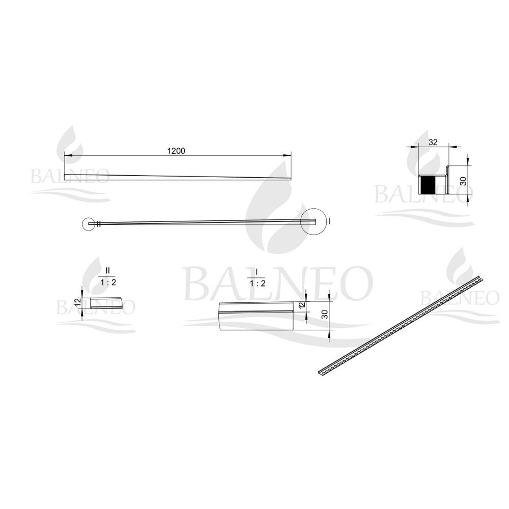 Listwa spadkowa podłogowa prawa 120 CM miedziana - 4