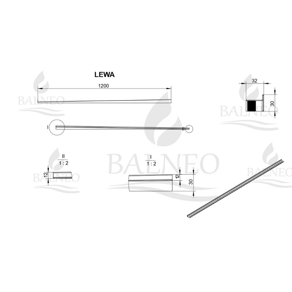 Listwa spadkowa podłogowa lewa 120 CM miedziana - 4