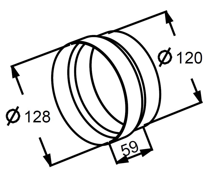 Redukcja kanału okrągłego fi 125/120 KO120-29 - 2