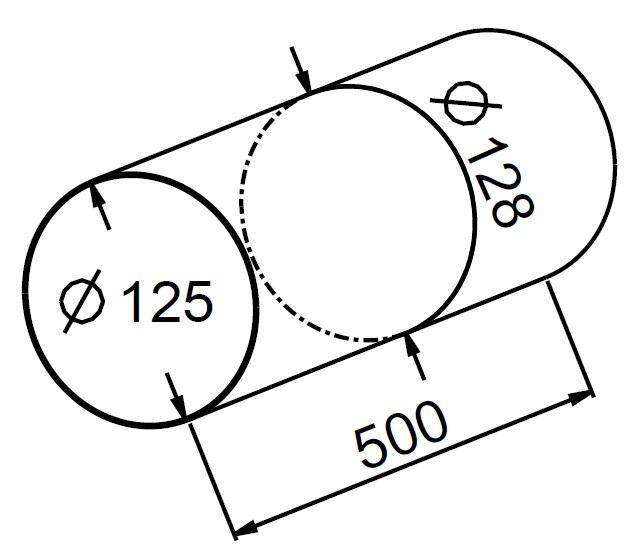 Kanał wentylacyjny okrągły fi 125 0,5 mb KO125-05 - 2